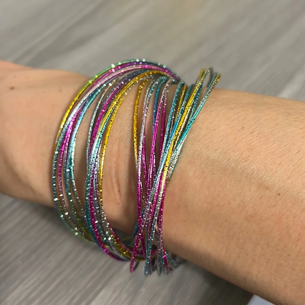 Interconnected Colorful Bangle Set, EUC